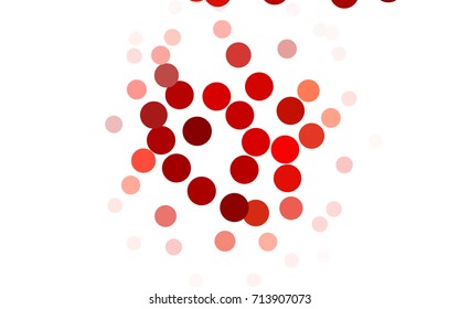 Dark Red vector illustration which consist of circles. Dotted gradient design for your business. Creative geometric background in halftone style with colored spots.