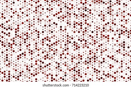 Dark Red vector illustration which consist of circles. Dotted gradient design for your business. Creative geometric background in halftone style with colored spots.