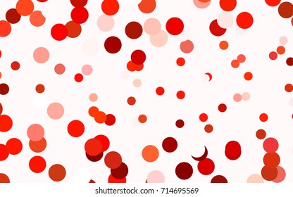 Dark Red vector illustration which consist of circles. Dotted gradient design for your business. Creative geometric background in halftone style with colored spots.