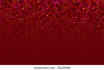 Dark Red vector illustration which consist of circles. Dotted gradient design for your business. Creative geometric background in halftone style with colored spots.