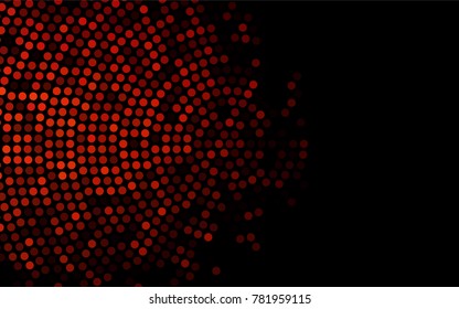Dark Red vector illustration which consist of circles. Dotted gradient design for your business. Creative geometric background in halftone style with colored spots.