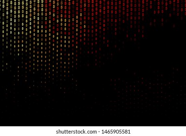 Dark Red vector layout with banking symbols. Modern abstract illustration with symbols of money. The pattern can be used as ads, poster, banner for payments.