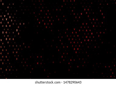 Dark Red vector layout with banking symbols. Abstract illustration with colored financial digital symbols. Template for ads of markets, loans.