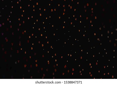 Dark Red vector layout with banking symbols. Shining illustration with signs of currency on abstract template. Pattern for trader ads, booklets, leaflets.