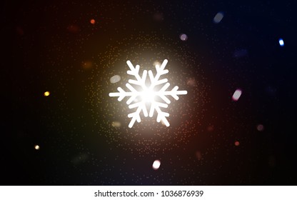 Dark Red vector layout with bright snowflakes. Blurred decorative design in xmas style with snow. The pattern can be used for year new  websites.