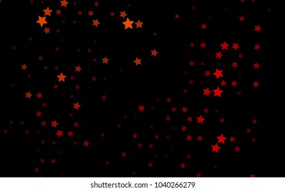 Dark Red vector layout with bright stars. Decorative shining illustration with stars on abstract template. The template can be used as a background.