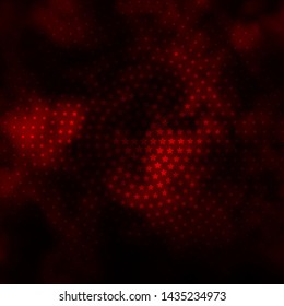 Dark Red vector layout with bright stars. Blur decorative design in simple style with stars. Theme for cell phones.