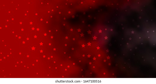Dark Red vector layout with bright stars. Blur decorative design in simple style with stars. Pattern for websites, landing pages.