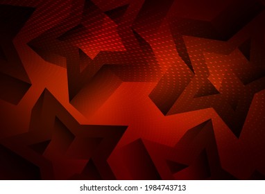Dark Red vector layout with bright stars. Glitter abstract illustration with colored stars. Template for cosmic backgrounds.