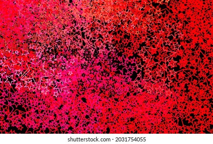 Dark Red vector layout with bright stars. Modern geometrical abstract illustration with stars. Pattern for futuristic ad, booklets.