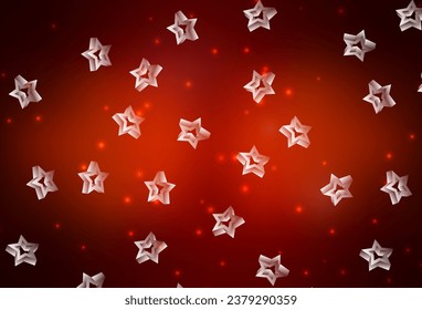 Dark Red vector layout with bright stars. Stars on blurred abstract background with gradient. Pattern for astrology websites.