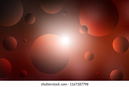 Dark Red vector layout with circle shapes. Beautiful colored illustration with blurred circles in nature style. Beautiful design for your business advert.