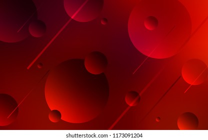 Dark Red vector layout with circle shapes. Beautiful colored illustration with blurred circles in nature style. Pattern can be used as texture of wallpapers.