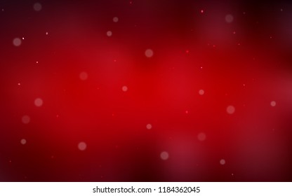 Dark Red vector layout with circle shapes. Glitter abstract illustration with blurred drops of rain. Pattern can be used as texture of wallpapers.