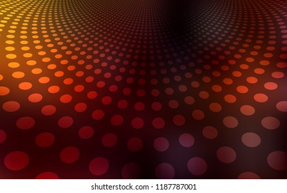 Dark Red vector layout with circle shapes. Blurred bubbles on abstract background with colorful gradient. Pattern can be used as texture of wallpapers.