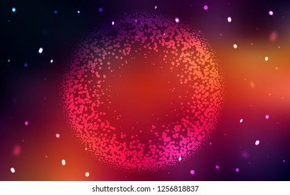 Dark Red vector layout with circle shapes. Modern abstract illustration with colorful water drops. Pattern for futuristic ad, booklets.