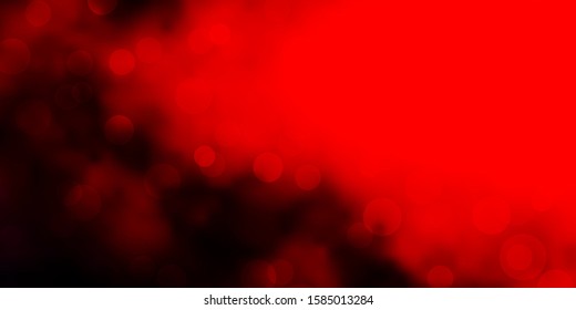 Dark Red vector layout with circle shapes. Abstract decorative design in gradient style with bubbles. Pattern for wallpapers, curtains.