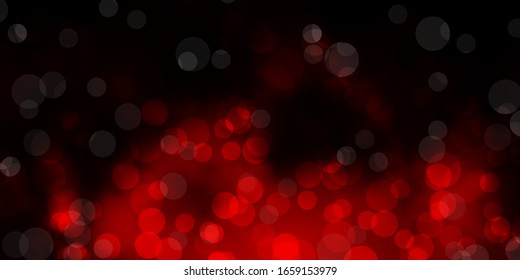 Dark Red vector layout with circle shapes. Abstract decorative design in gradient style with bubbles. New template for a brand book.
