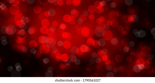 Dark Red vector layout with circle shapes. Illustration with set of shining colorful abstract spheres. Design for posters, banners.