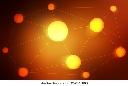 Dark Red vector layout with circles, lines. Illustration with set of colorful abstract circles and lines. Pattern can be used for futuristic ad, booklets.