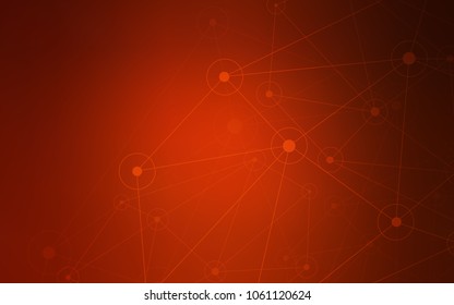 Dark Red vector layout with circles, lines. Colorful illustration with circles and lines in futuristic style. Beautiful design for your business advert.