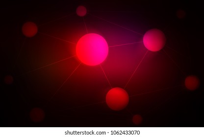 Dark Red vector layout with circles, lines. Modern abstract colorful illustration with spheres and lines. Completely new template for your brand book.