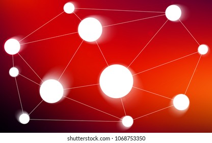 Dark Red vector layout with circles, lines. Illustration with set of colorful abstract circles and lines. New design for ad, poster, banner of your website.
