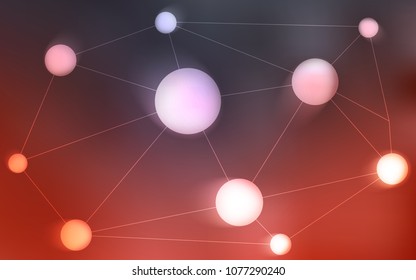 Dark Red vector layout with circles, lines. Decorative design in abstract style with triangle structure. New design for ad, poster, banner of your website.