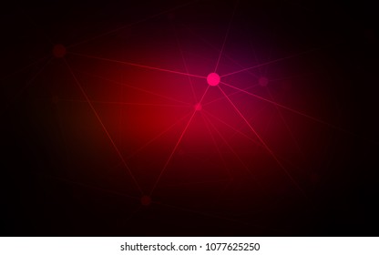 Dark Red vector layout with circles, lines. Colorful illustration with circles and lines in futuristic style. Pattern can be used as texture of wallpapers.