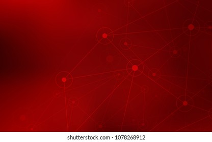 Dark Red vector layout with circles, lines. Decorative design in abstract style with triangle structure. Pattern can be used for ads, leaflets.