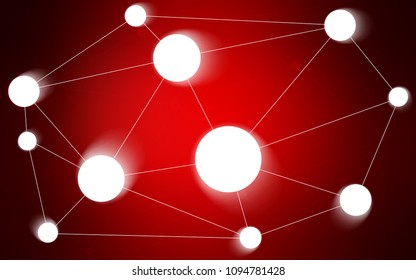 Dark Red vector layout with circles, lines. Decorative design in abstract style with triangle structure. Completely new template for your brand book.