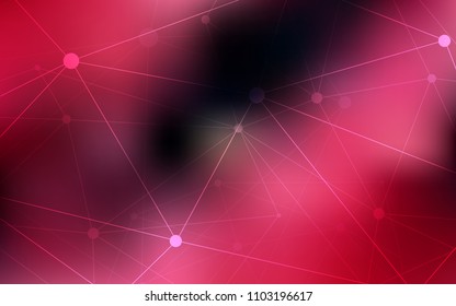 Dark Red vector layout with circles, lines. Glitter abstract illustration with connection of triangle structure. Completely new template for your brand book.
