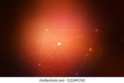 Dark Red vector layout with circles, lines. Modern abstract colorful illustration with spheres and lines. Pattern can be used for ads, leaflets.