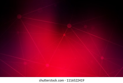 Dark Red vector layout with circles, lines. Design with connection of dots and lines on colorful background. Pattern can be used as texture of wallpapers.