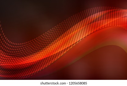 Dark Red vector layout with circles, lines. Glitter abstract illustration with connection of triangle structure. Pattern for ads, leaflets.