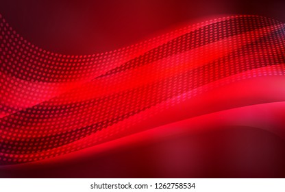 Dark Red vector layout with circles, lines. Abstract illustration with colorful discs and triangles. Trendy design for wallpaper, fabric makers.