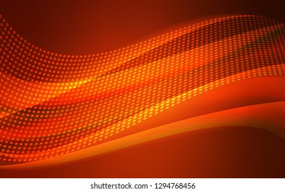 Dark Red vector layout with circles, lines. Glitter abstract illustration with connection of triangle structure. Pattern for design of fabric, wallpapers.