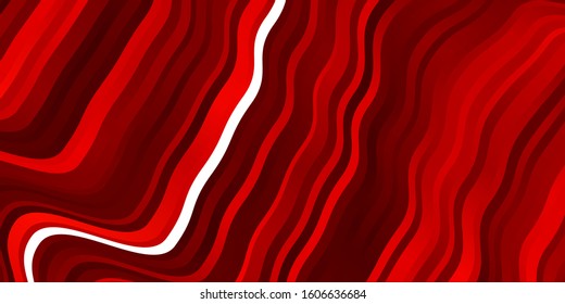 Dark Red vector layout with circular arc. Brand new colorful illustration with bent lines. Pattern for websites, landing pages.
