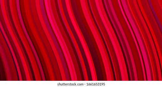 Dark Red vector layout with circular arc. Colorful illustration in circular style with lines. Pattern for commercials, ads.