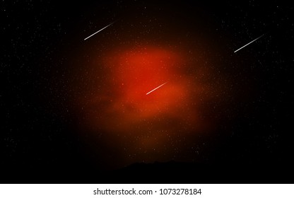 Dark Red vector layout with cosmic stars. Shining illustration with sky stars on abstract template. Pattern for futuristic ad, booklets.