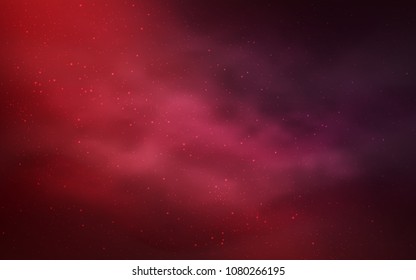 Dark Red vector layout with cosmic stars. Glitter abstract illustration with colorful cosmic stars. Best design for your ad, poster, banner.