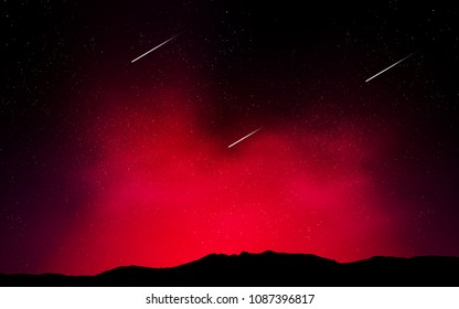 Dark Red vector layout with cosmic stars. Shining illustration with sky stars on abstract template. Pattern for astronomy websites.