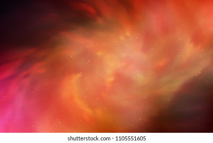 Dark Red vector layout with cosmic stars. Shining illustration with sky stars on abstract template. Pattern for futuristic ad, booklets.