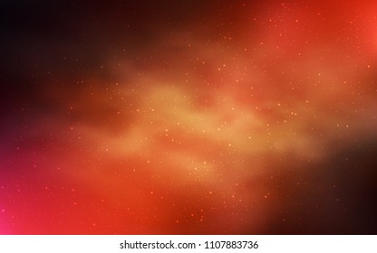 Dark Red vector layout with cosmic stars. Blurred decorative design in simple style with galaxy stars. Smart design for your business advert.