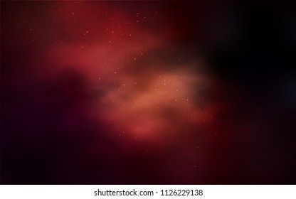 Dark Red vector layout with cosmic stars. Shining illustration with sky stars on abstract template. Template for cosmic backgrounds.