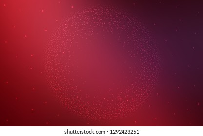 Dark Red vector layout with cosmic stars. Glitter abstract illustration with colorful cosmic stars. Pattern for futuristic ad, booklets.
