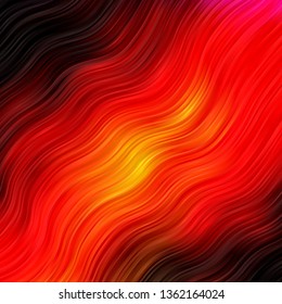 Dark Red vector layout with curves. Colorful illustration in abstract style with bent lines. Best design for your ad, poster, banner.