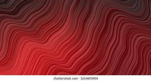 Dark Red vector layout with curves. Abstract gradient illustration with wry lines. Best design for your ad, poster, banner.
