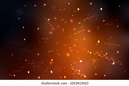 Dark Red vector layout with festival confetti. Modern geometrical abstract illustration with carnival ribbons. The pattern can be used for new year ad, booklets.