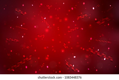 Dark Red vector layout with festival confetti. Confetti on blurred abstract background with colorful gradient. The template can be used as a background for postcards.